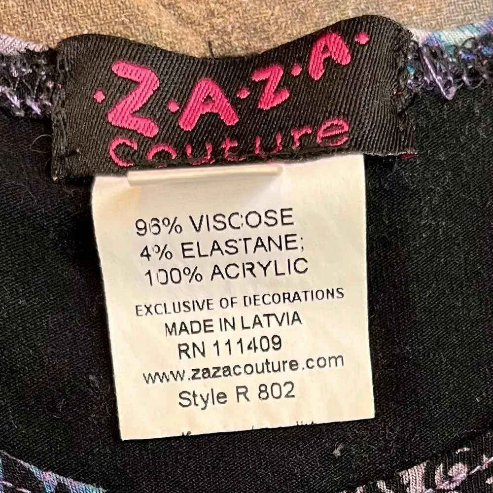 Zaza Couture Stripe Floral Paisley Long Sleeve Dress 4